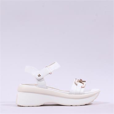 Una Healy Skater Boy Wedge Sandal - White Combi